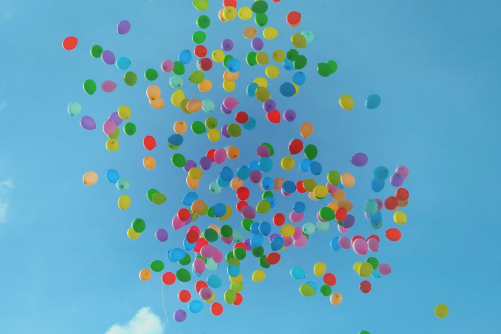 Colourful balloons in the sky